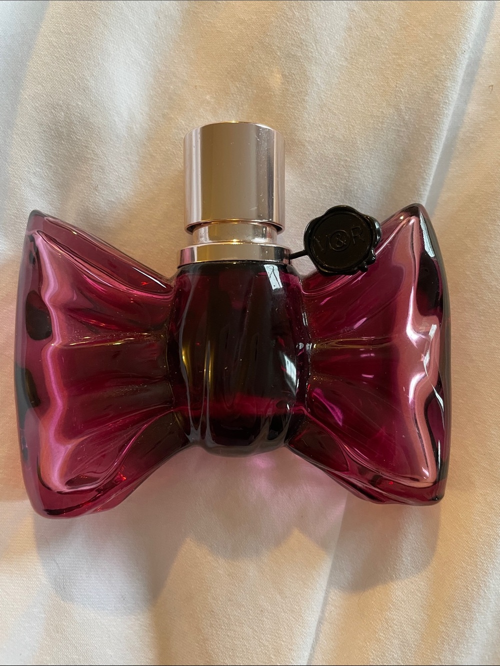 Viktor & Rolf Bonbon Bow Bottle - EMPTY Magenta Glass READ DESCRIPTION